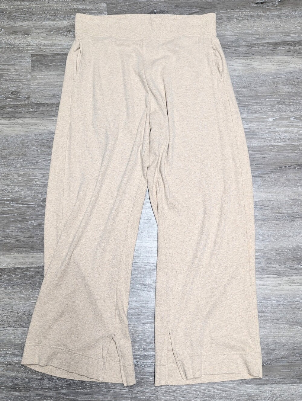 Pact Organic Lounge Pants Size L Wide Leg Split Ankle Pull On